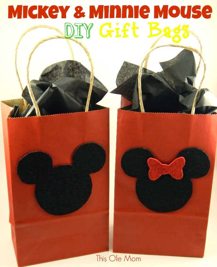 DIY: Mickey and Minnie Mouse Gift Bags - This Ole Mom
