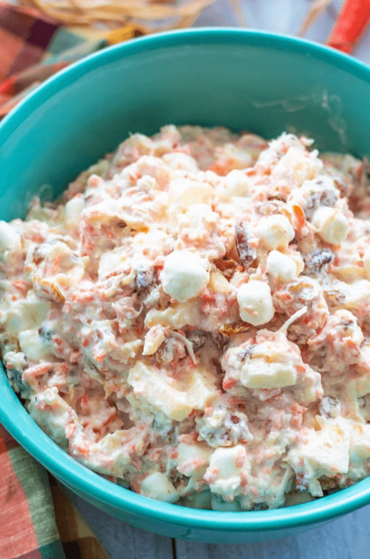 Carrot Apple Ambrosia Salad - This Ole Mom