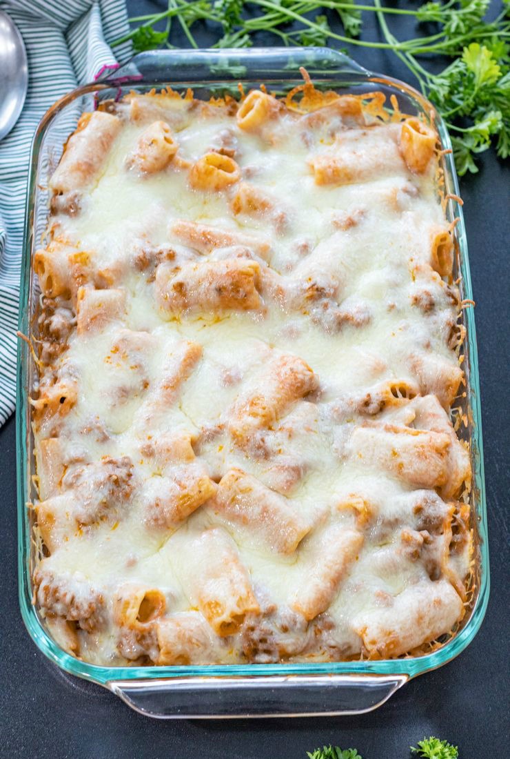 Cheesy Rigatoni Sausage Bake - This Ole Mom