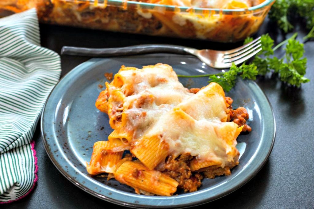 Cheesy Rigatoni Sausage Bake - This Ole Mom