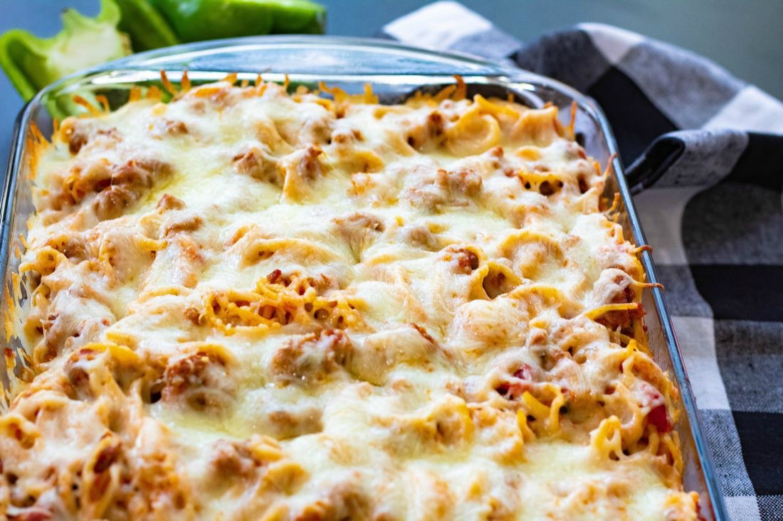 Baked Spaghetti Casserole With Sausage This Ole Mom