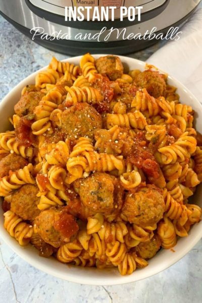 Instant Pot Rotini Pasta and Meatballs - This Ole Mom