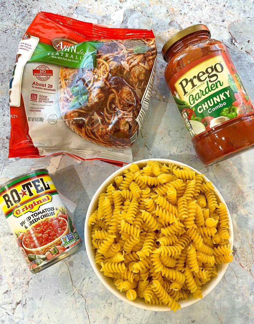 Instant Pot Rotini Pasta and Meatballs - This Ole Mom