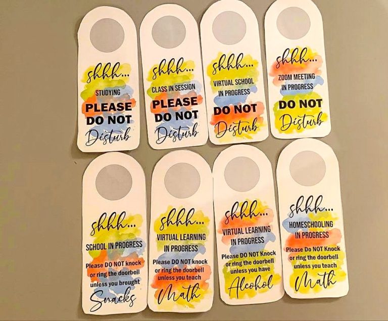 Homeschool Printable Door Hangers - This Ole Mom