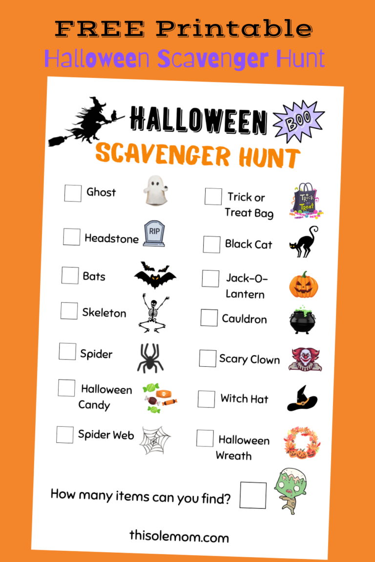 Halloween Scavenger Hunt Printable - This Ole Mom