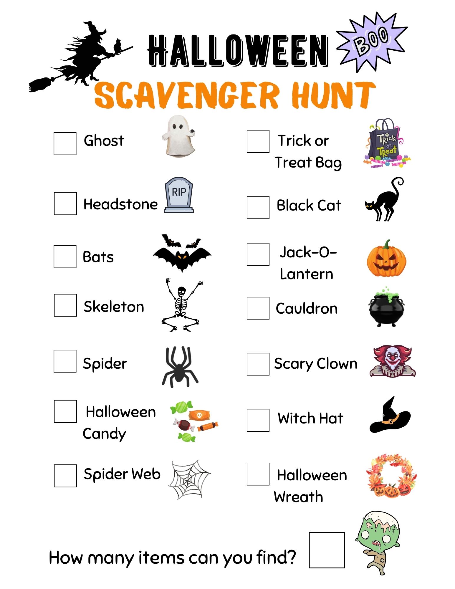 Halloween Scavenger Hunt Printable - This Ole Mom